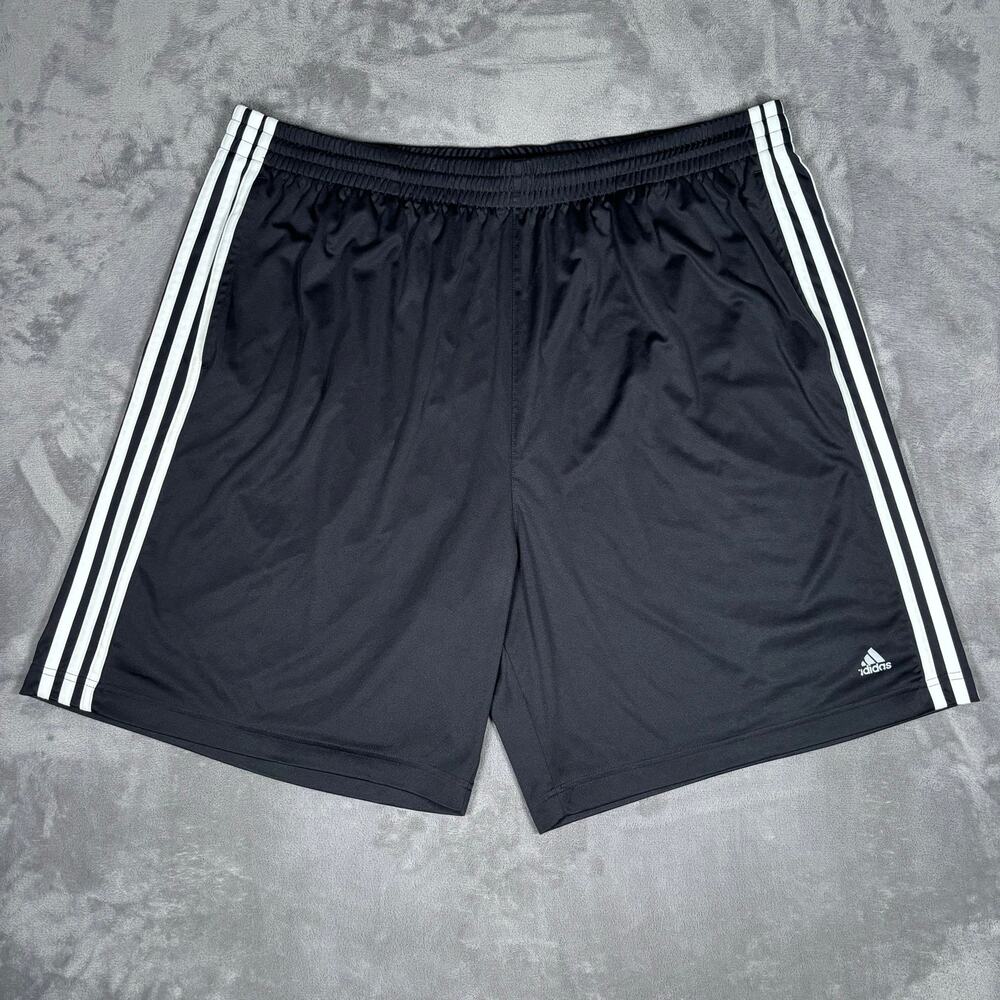Vintage Y2K Adidas Climalite Soccer Shorts Mens 2XL Black 3 Stripe Athletic